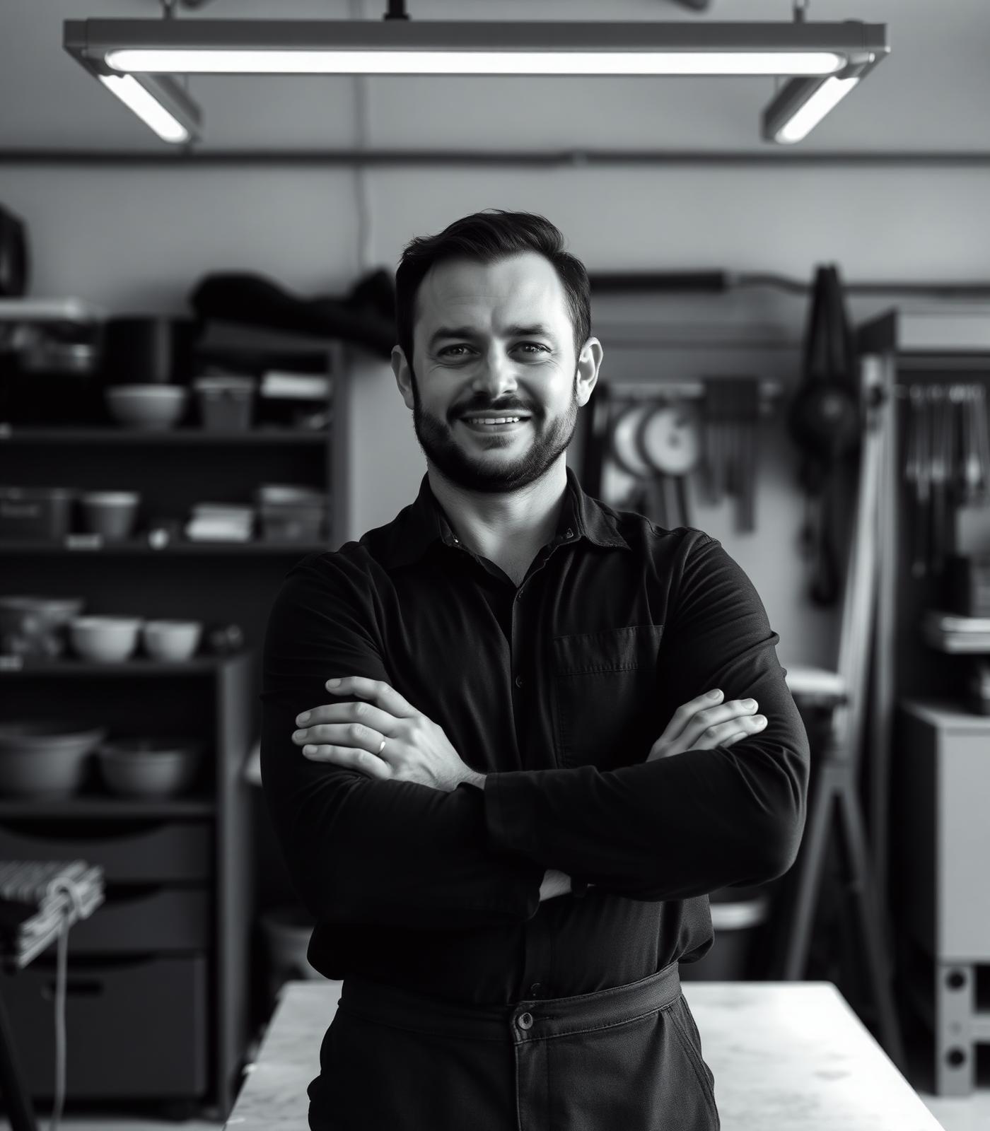 Small business owner in workshop